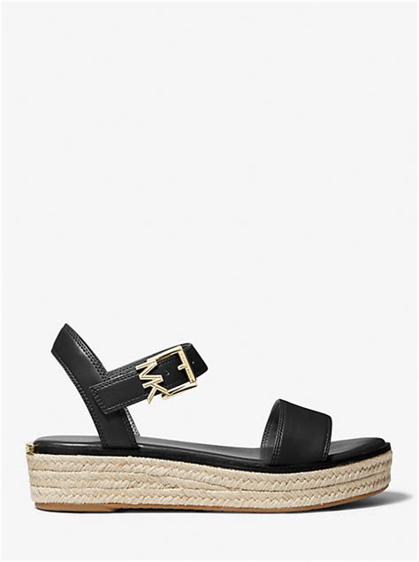 michael kors richie faux leather platform espadrille sandal